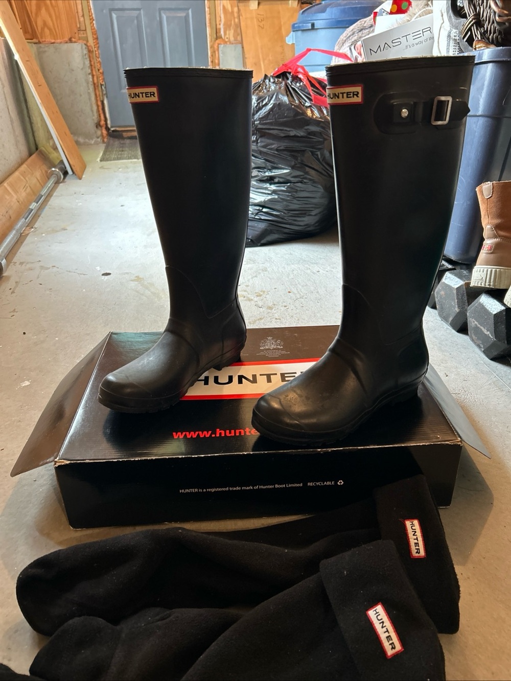 Hunter Women's Original Tall Rain Boots Matte Black Size 9